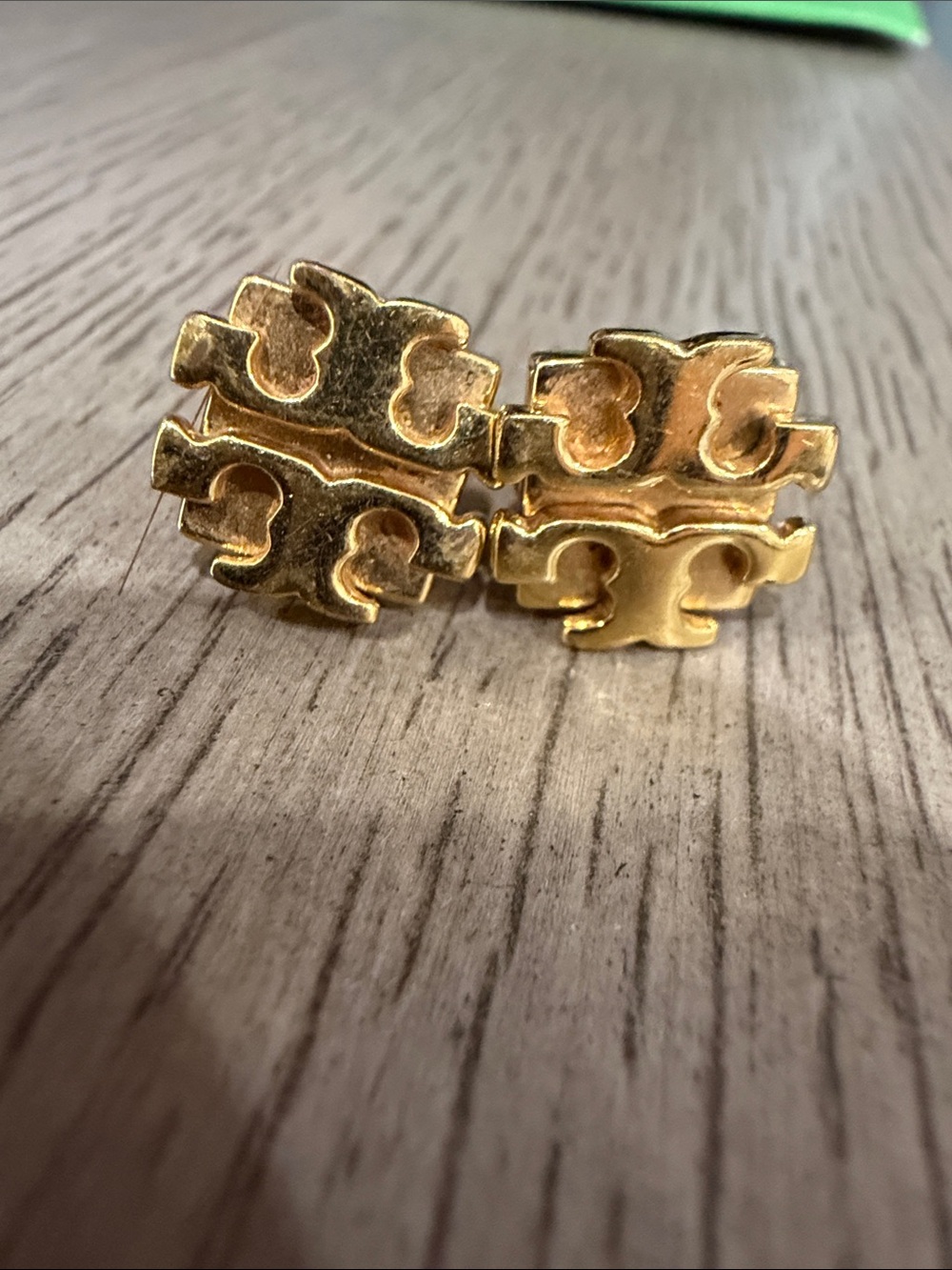 Tory Burch Gold Logo Stud Earrings